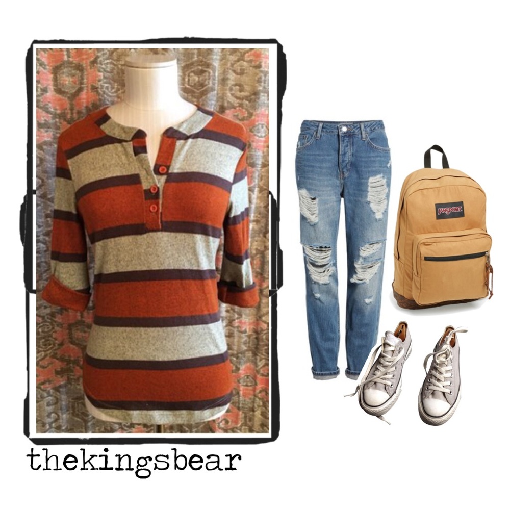 🚺 DNA Couture Striped Acrylic Sweater